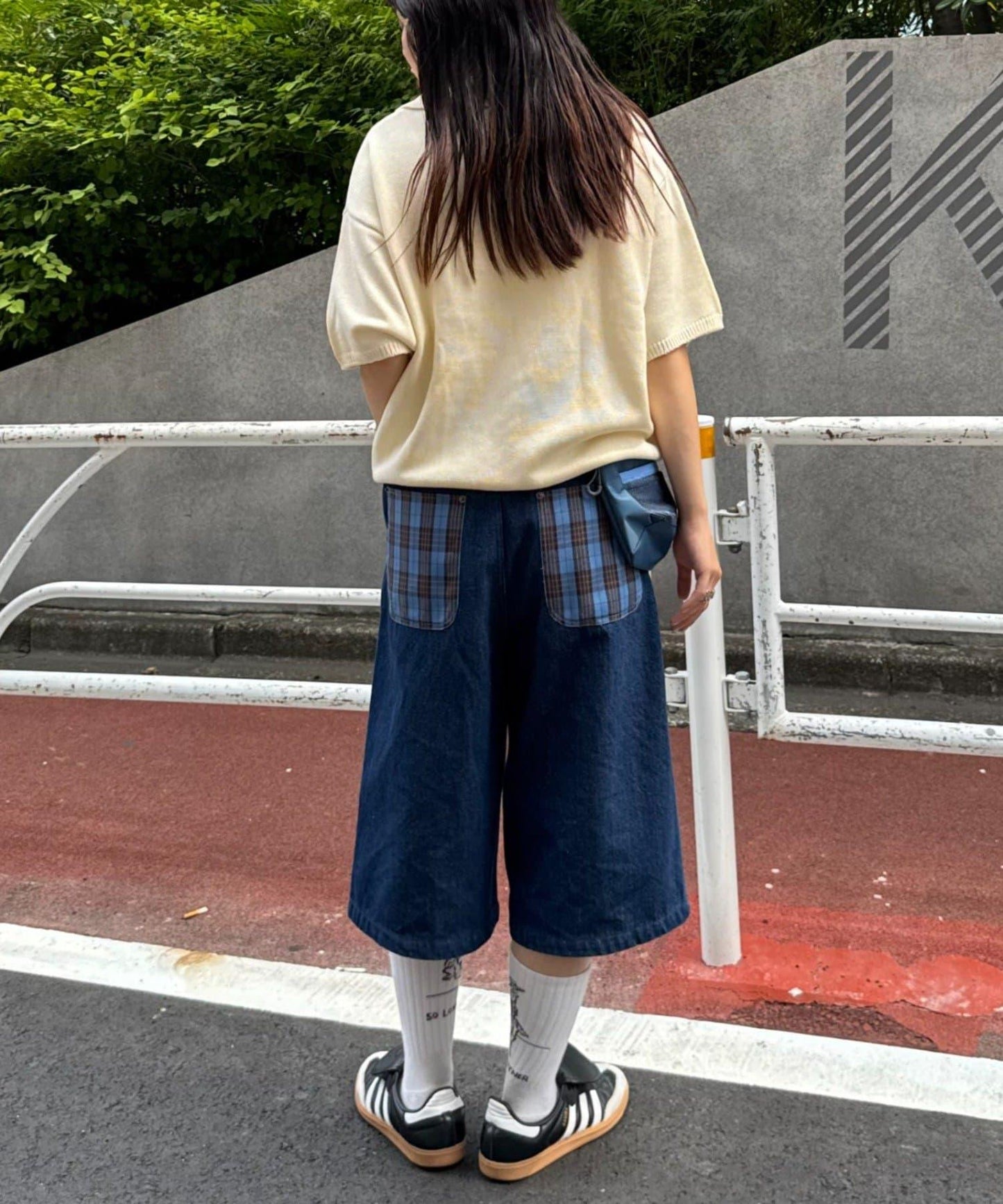 【男女通用】格紋口袋短褲
