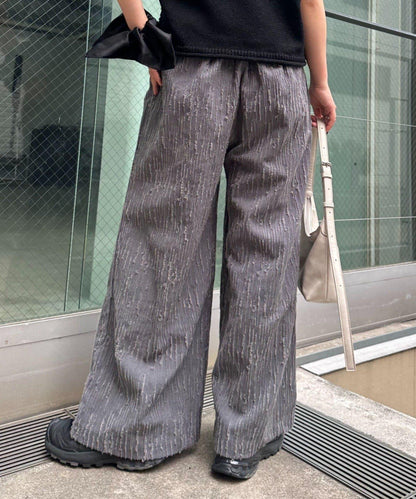 【CIAOPANIC TYPY】提花褶皺寬腿褲