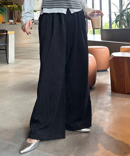 【CIAOPANIC TYPY】提花褶皺寬腿褲