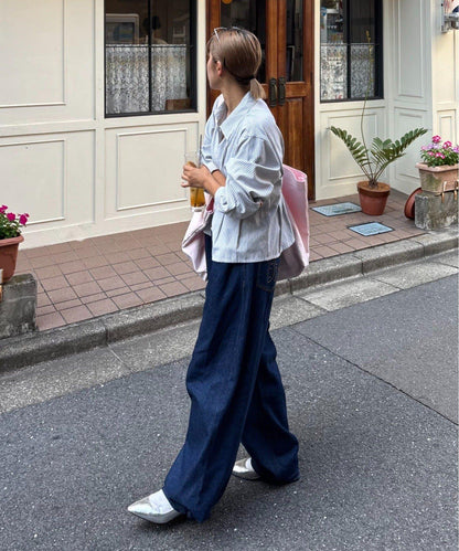 【薩基企劃】【可調節腰圍】超染褶皺設計牛仔褲