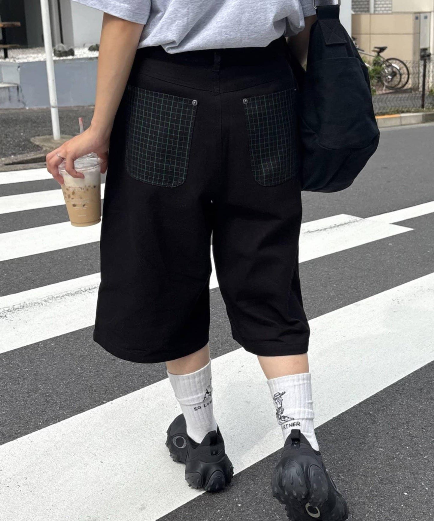 【男女通用】格紋口袋短褲