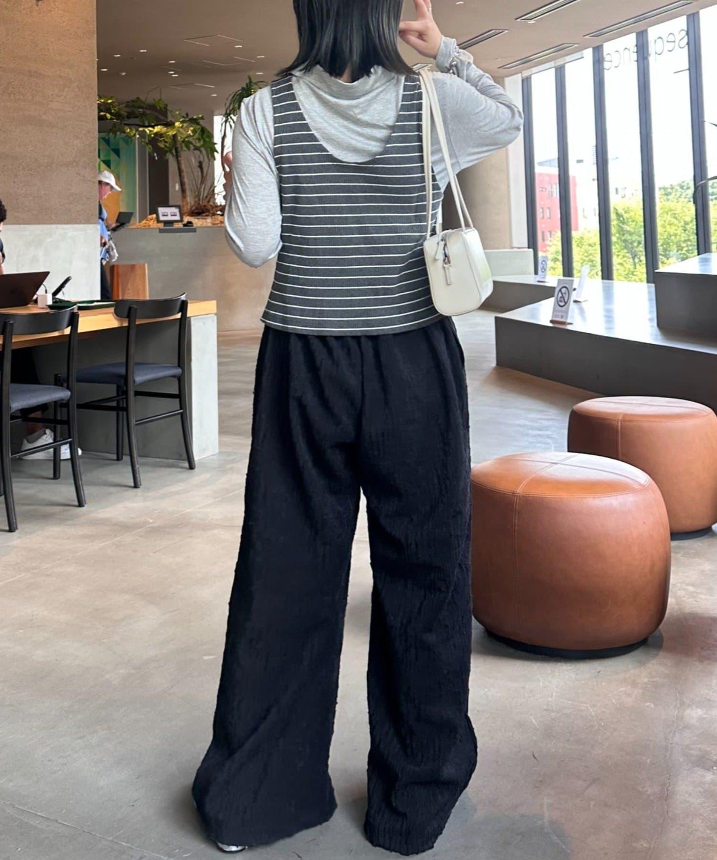 【CIAOPANIC TYPY】提花褶皺寬腿褲