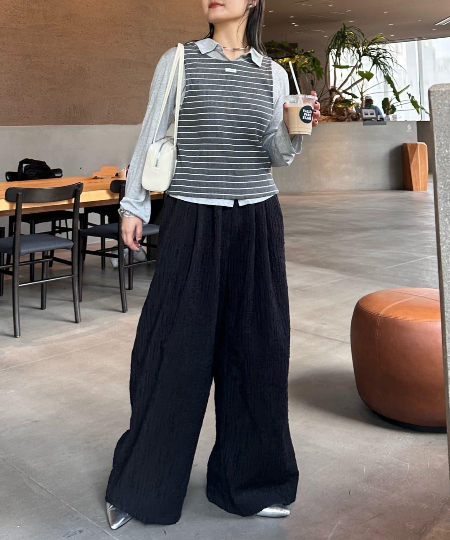 【CIAOPANIC TYPY】提花褶皺寬腿褲