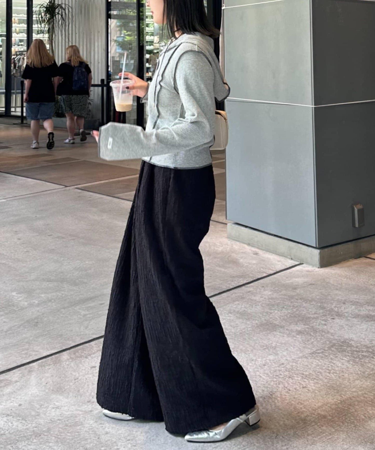 【CIAOPANIC TYPY】提花褶皺寬腿褲