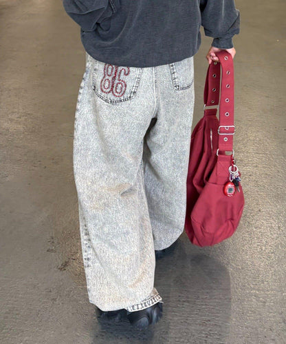 【薩基企劃】【可調節腰圍】超染褶皺設計牛仔褲