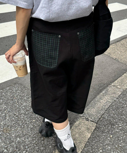 【男女通用】格紋口袋短褲