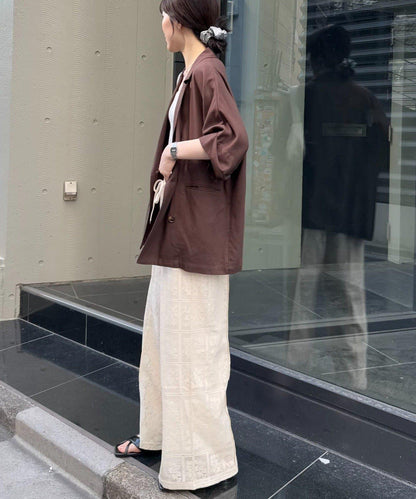 拼接蕾絲寬鬆褲