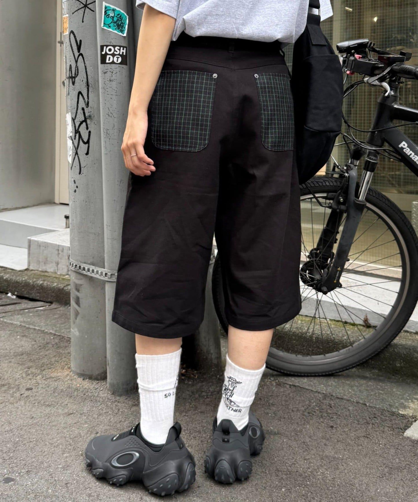 【男女通用】格紋口袋短褲