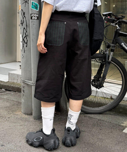 【男女通用】格紋口袋短褲