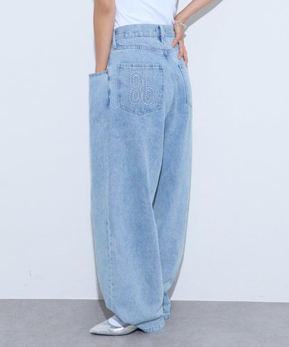 【薩基企劃】【可調節腰圍】超染褶皺設計牛仔褲