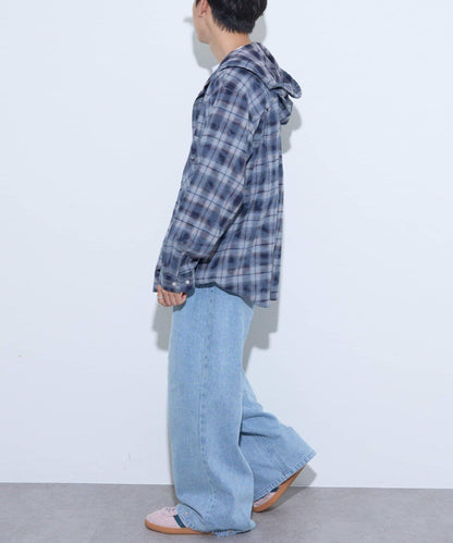 【薩基企劃】【可調節腰圍】超染褶皺設計牛仔褲