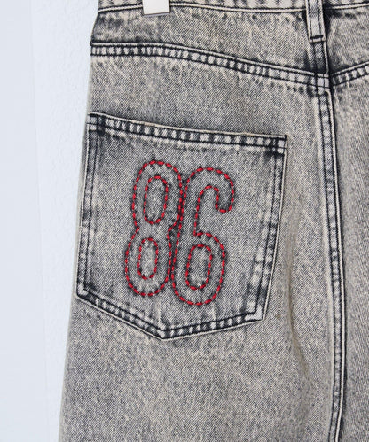 【薩基企劃】【可調節腰圍】超染褶皺設計牛仔褲