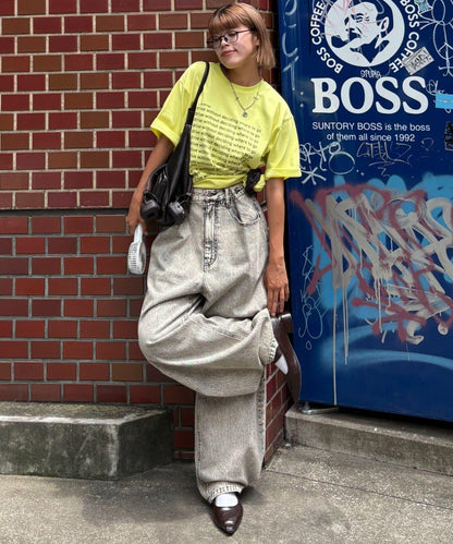 【薩基企劃】【可調節腰圍】超染褶皺設計牛仔褲