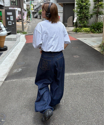 【薩基企劃】【可調節腰圍】超染褶皺設計牛仔褲