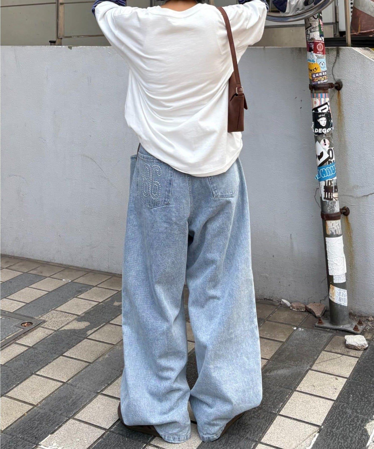 【薩基企劃】【可調節腰圍】超染褶皺設計牛仔褲