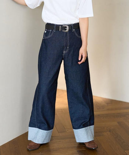 聯名 後開叉 寬鬆直筒