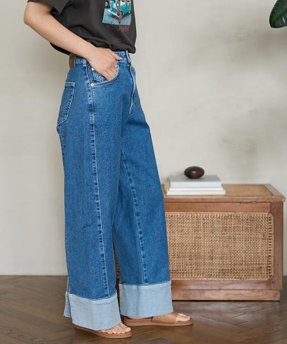 聯名 後開叉 寬鬆直筒