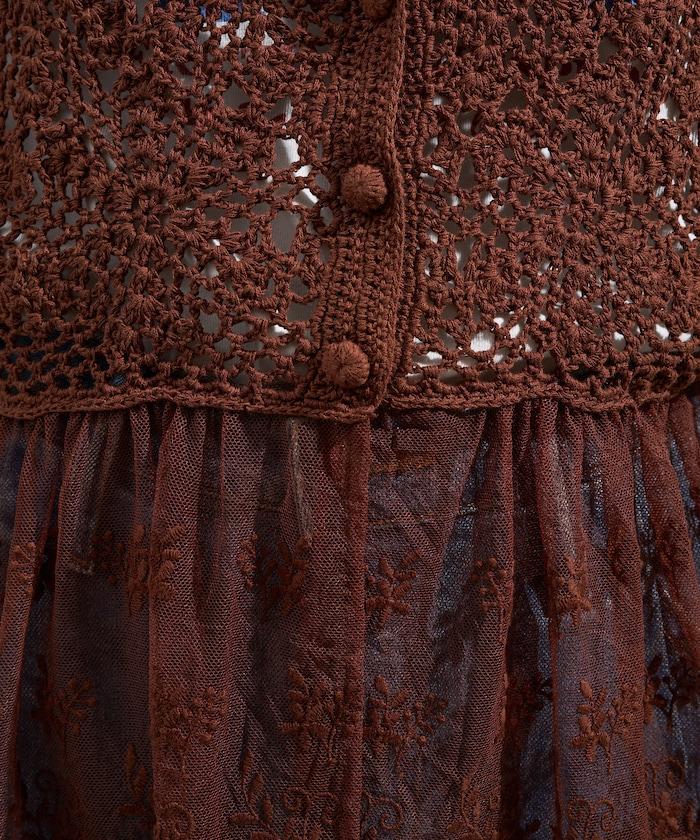 鉤針對接蕾絲吊帶背心胸衣