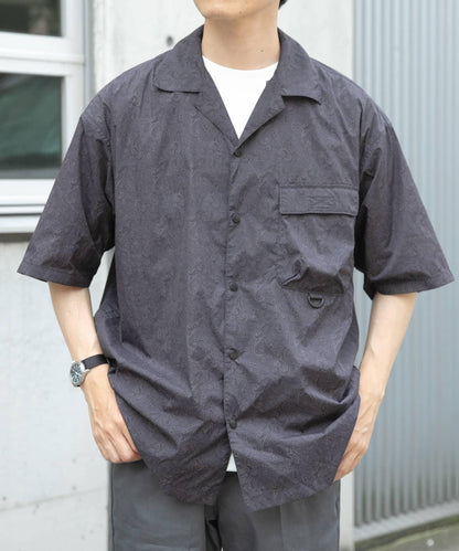 「套裝可搭配」尼龍佩斯利短袖襯衫