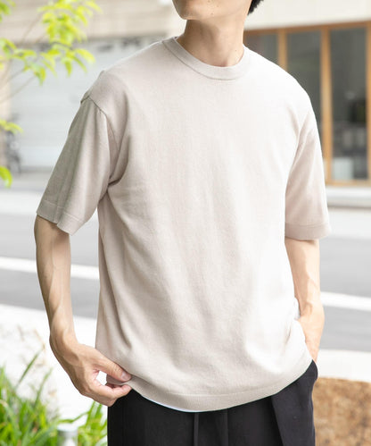 棉麻圓領夏季針織衫