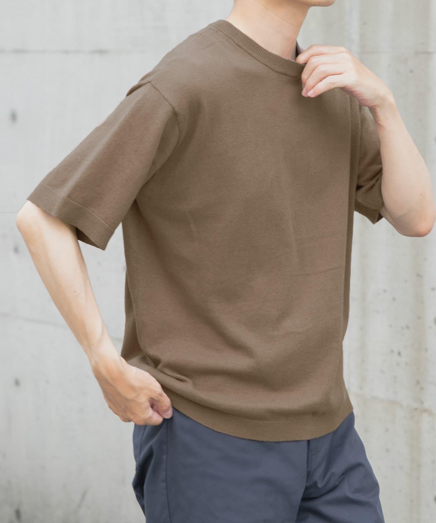 棉麻圓領夏季針織衫