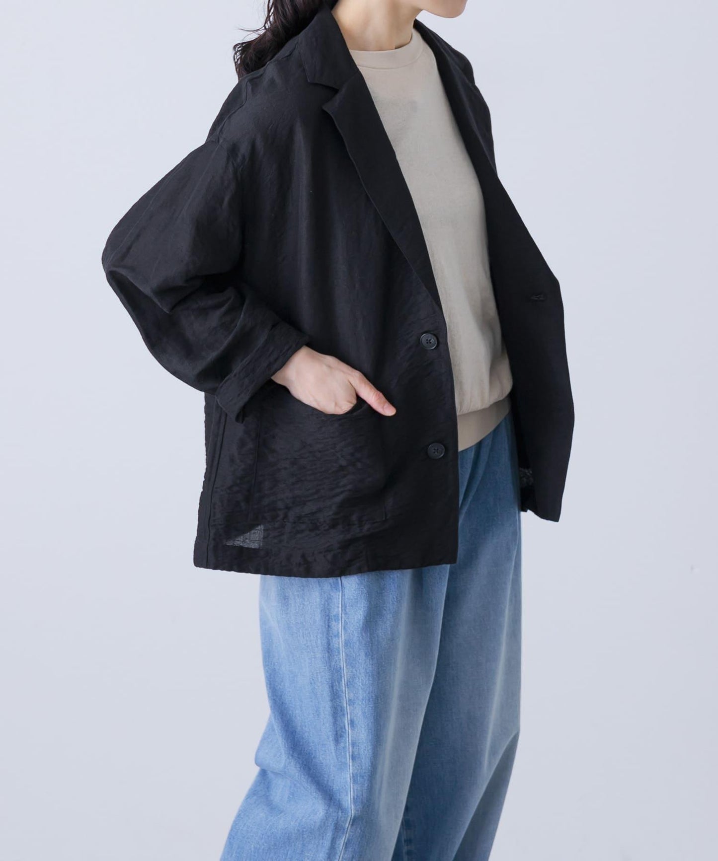 亞麻人造絲西裝外套
