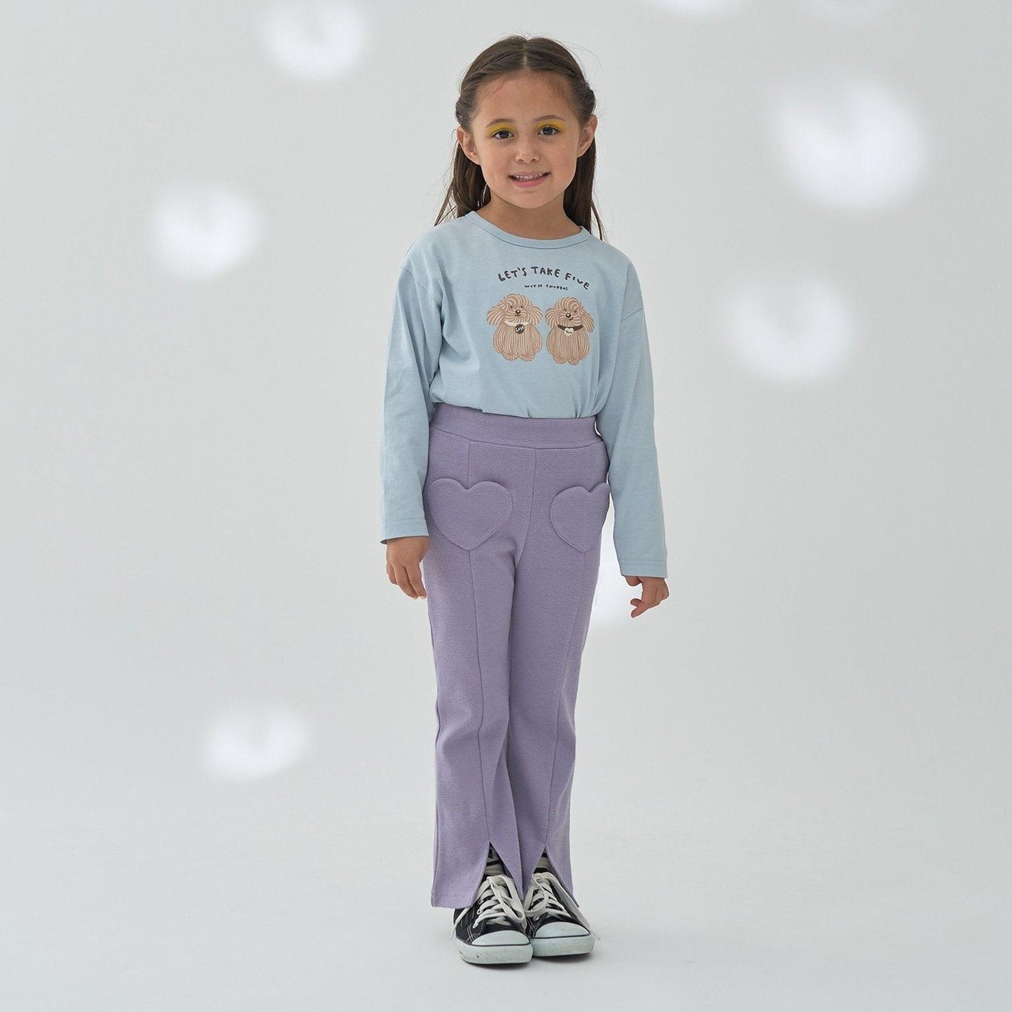 【ともパン】愛心口袋開衩喇叭褲