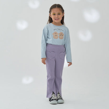 【ともパン】愛心口袋開衩喇叭褲