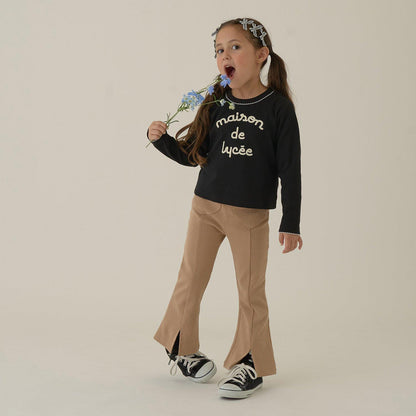 【ともパン】愛心口袋開衩喇叭褲