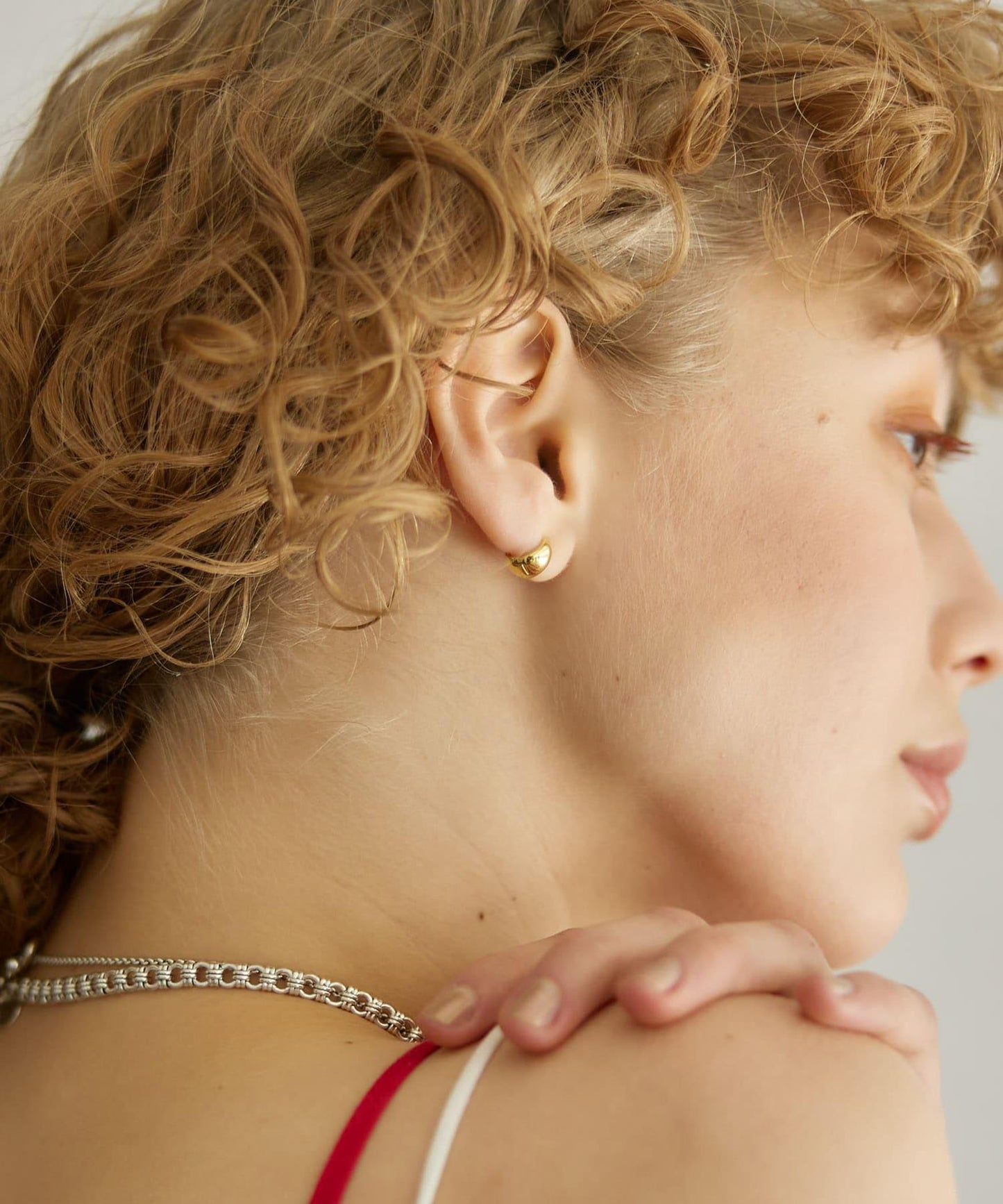 decor『デコール』豐盈水滴耳環 M 金色