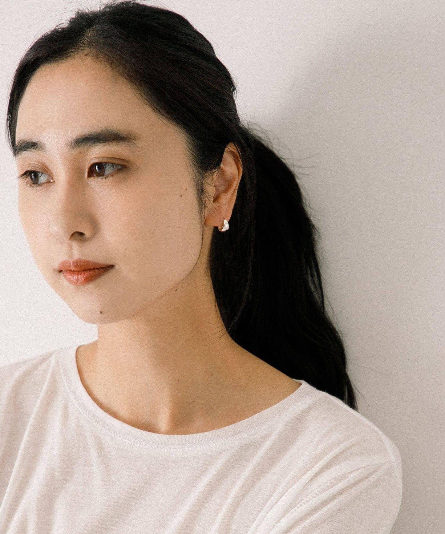 decor『デコール』豐盈水滴耳環 M 銀色