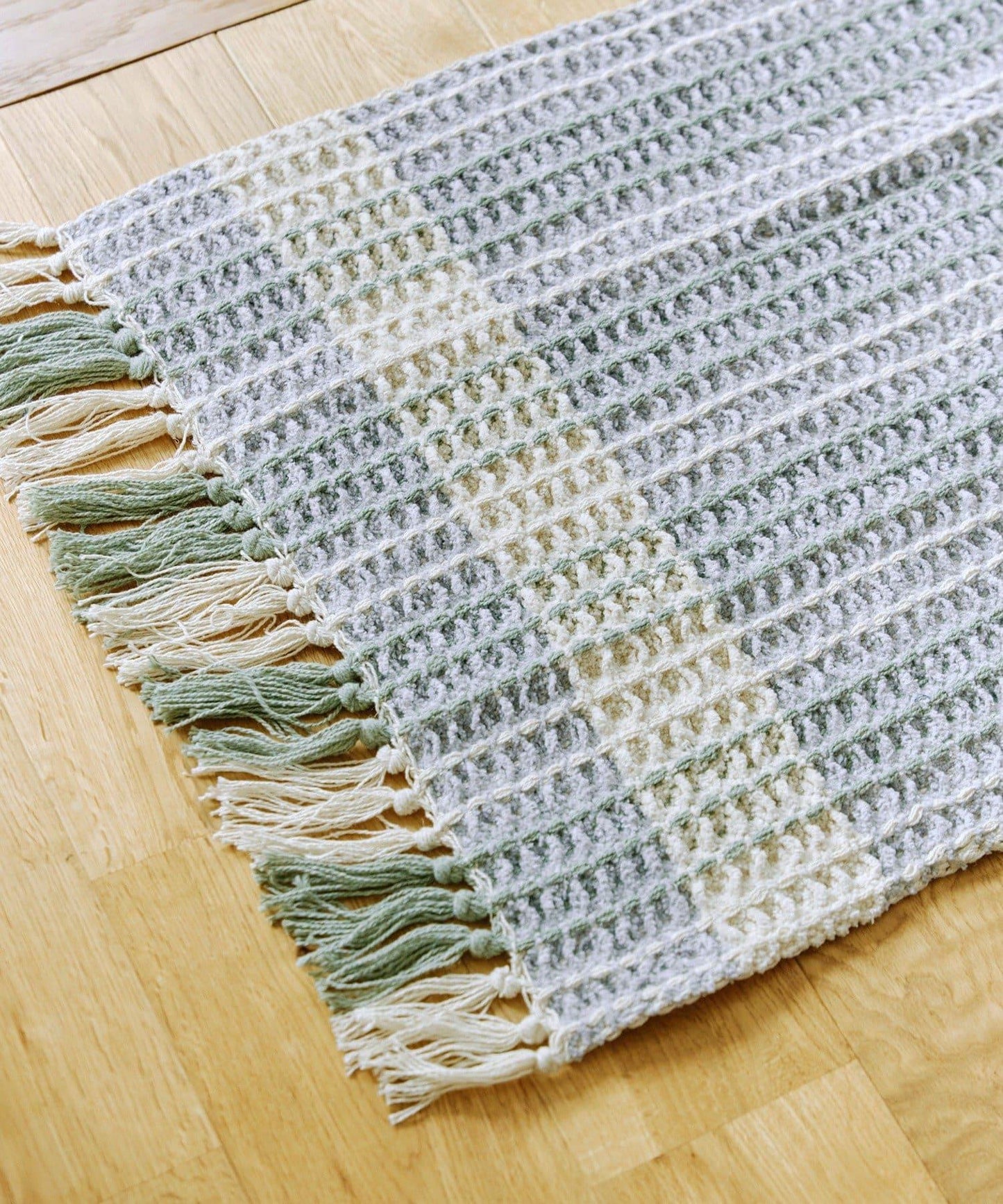 《WEB先行販売》フリンジワッフルマット：約50×80cm