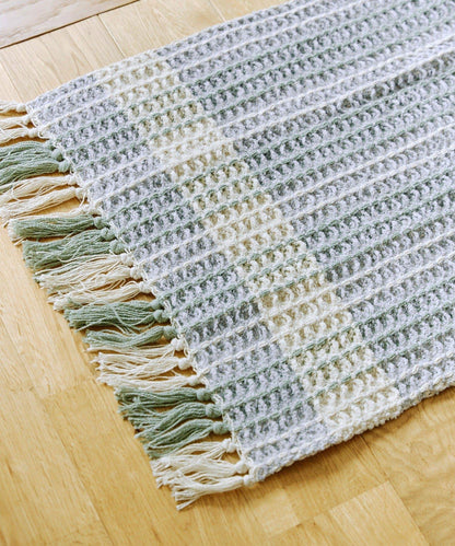 《WEB先行販売》フリンジワッフルマット：約50×80cm