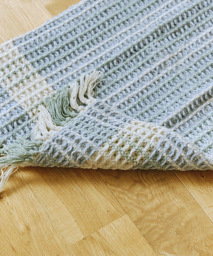 《WEB先行販売》フリンジワッフルマット：約50×80cm