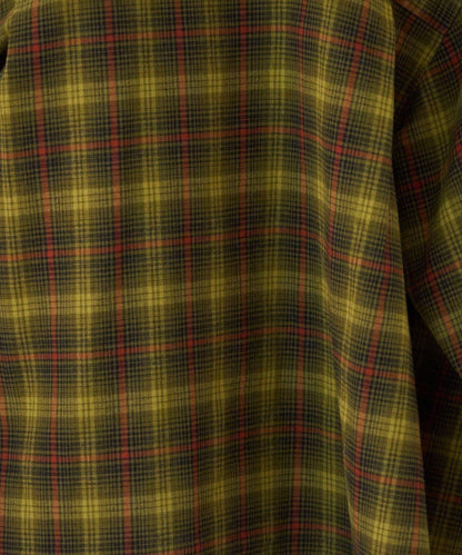 【亞卡企劃】帶食物口袋的混搭加工格子襯衫