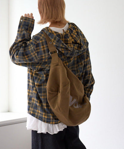 【亞卡企劃】帶食物口袋的混搭加工格子襯衫