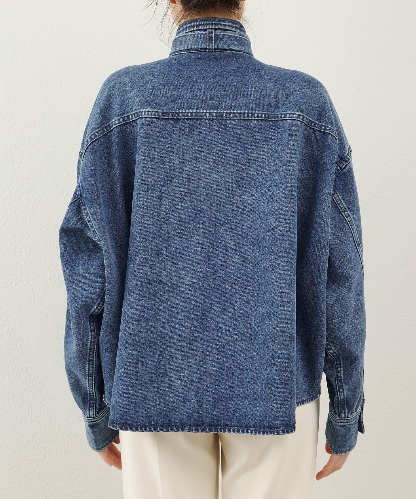 牛仔領結襯衫