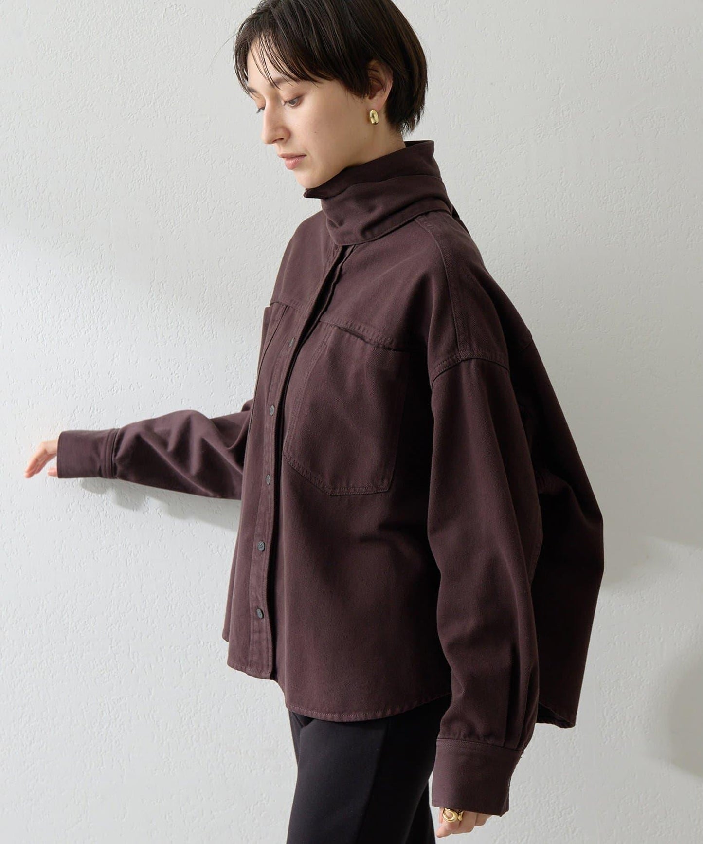 牛仔領結襯衫