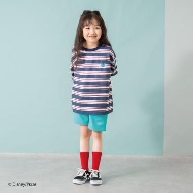 【怪獸電力公司】多色條紋寬鬆短袖T恤