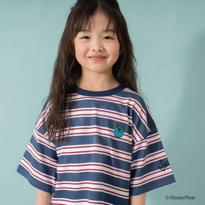 【怪獸電力公司】多色條紋寬鬆短袖T恤