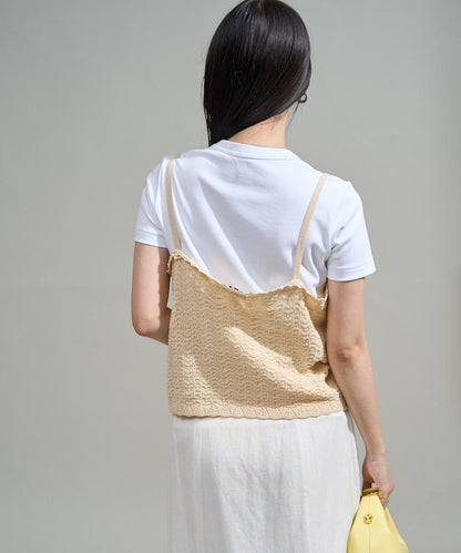 透視編織 珠片刺繡吊帶背心 胸衣