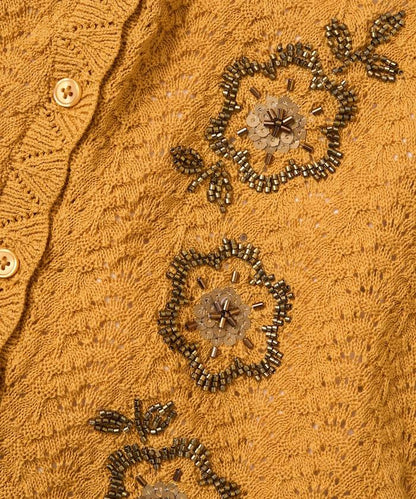 透視編織 珠片刺繡吊帶背心 胸衣