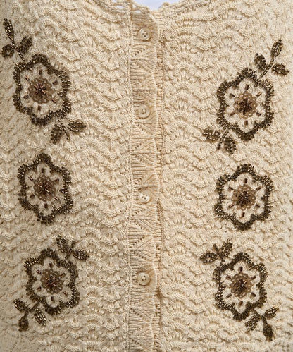 透視編織 珠片刺繡吊帶背心 胸衣