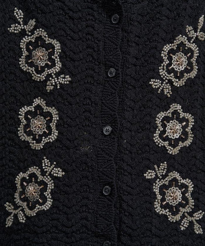 透視編織 珠片刺繡吊帶背心 胸衣