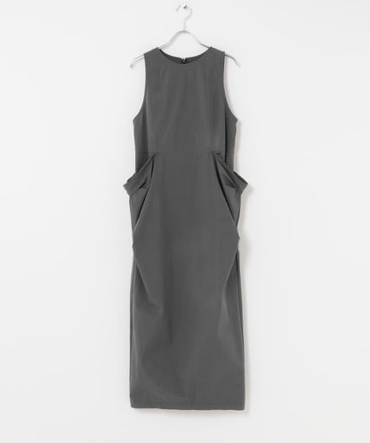 口袋細節繭型連衣裙