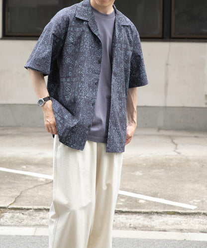 蠟染印花開領襯衫