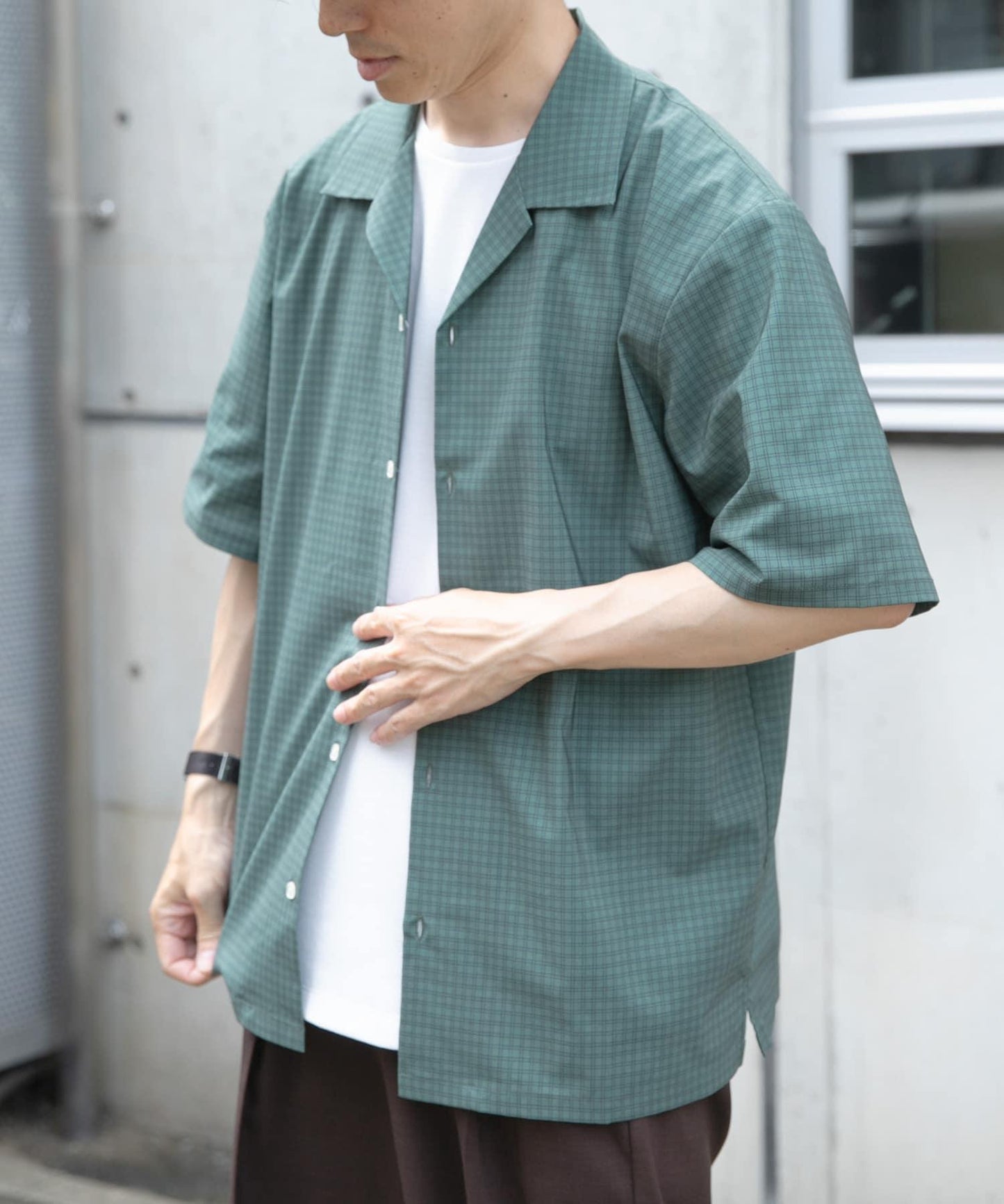 塔特索爾格子開領襯衫