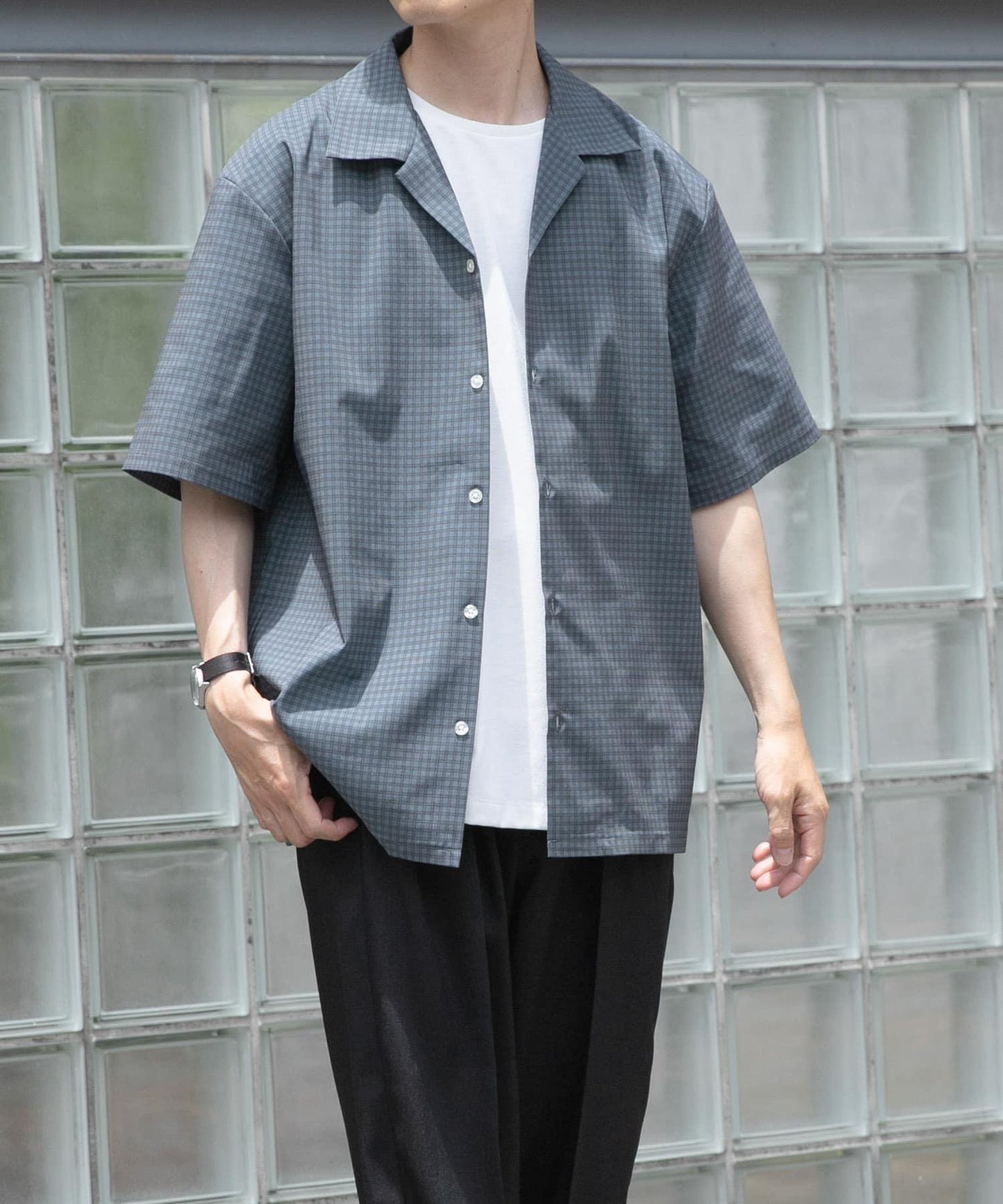 塔特索爾格子開領襯衫