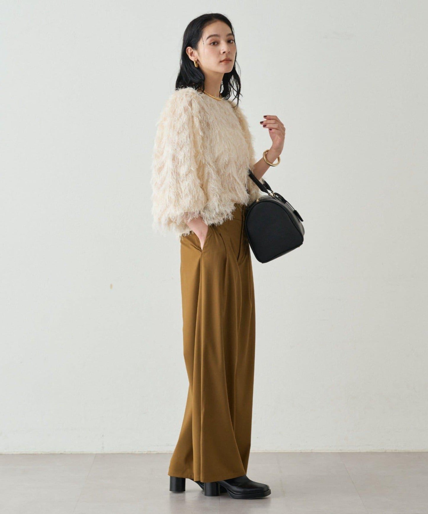 【Loungedress】提花羽毛襯衫