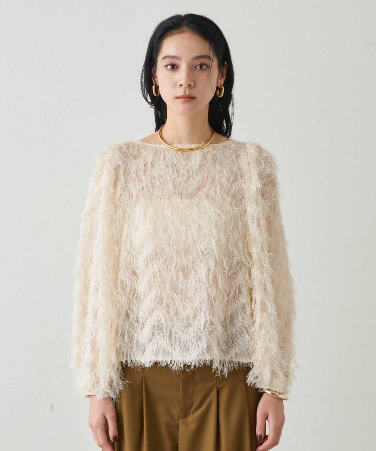 【Loungedress】提花羽毛襯衫